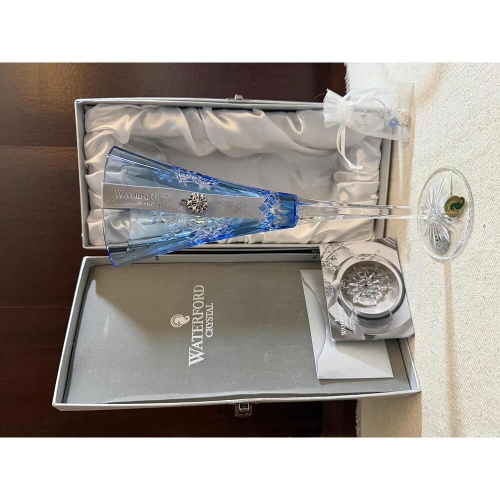 Waterford Crystal Snowflake Wishes 3rd Edition Goodwill Blue Flute New READ